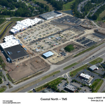 Aerial view: Coastal North – TMS construction, buildings, roads.